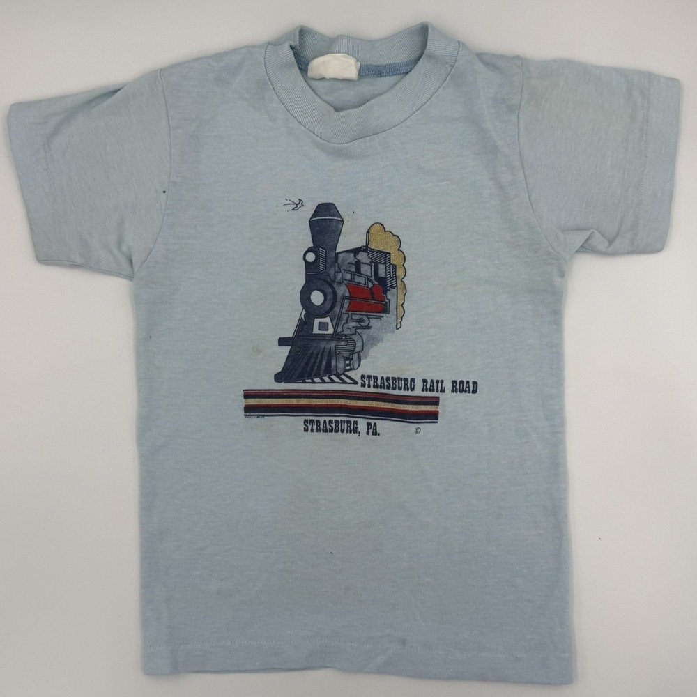 60s Strasburg Rail Road Kids Tee Steam Train 2-3T Single Stitch PA Souvenir READ